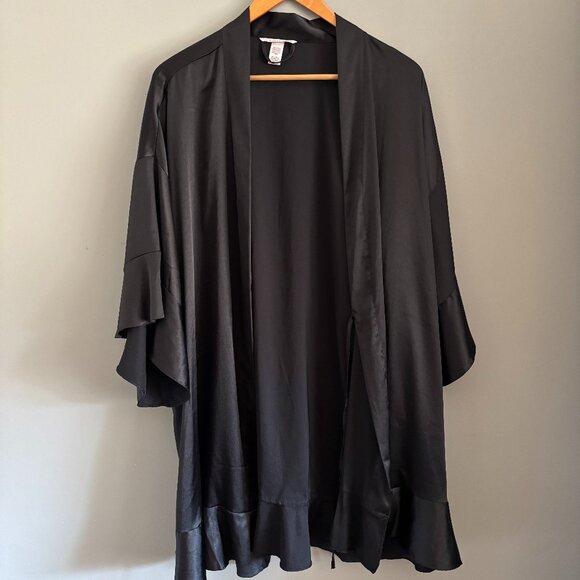 Black Satin Victoria's Secret Robe - Picture 1 of 8